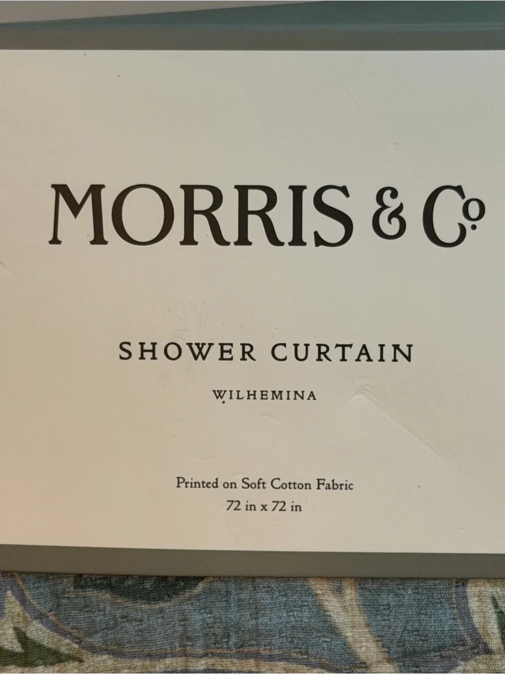 Morris & Co. NWT Beautiful Wilhelmina Floral Shower Curtain Teal & Red 72” x 72”